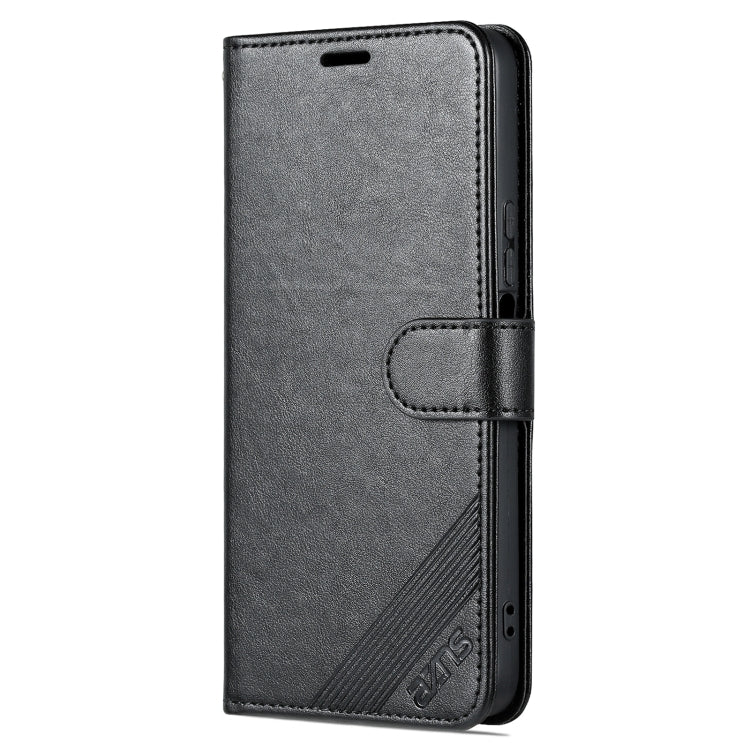 For Honor X40i AZNS Sheepskin Texture Flip Leather Phone Case(Black) by AZNS