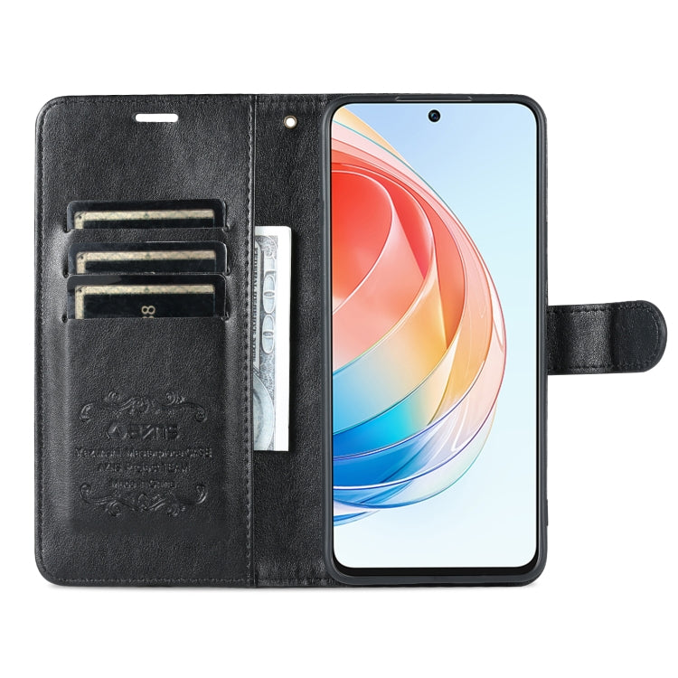 For Honor X40i AZNS Sheepskin Texture Flip Leather Phone Case(Black) by AZNS