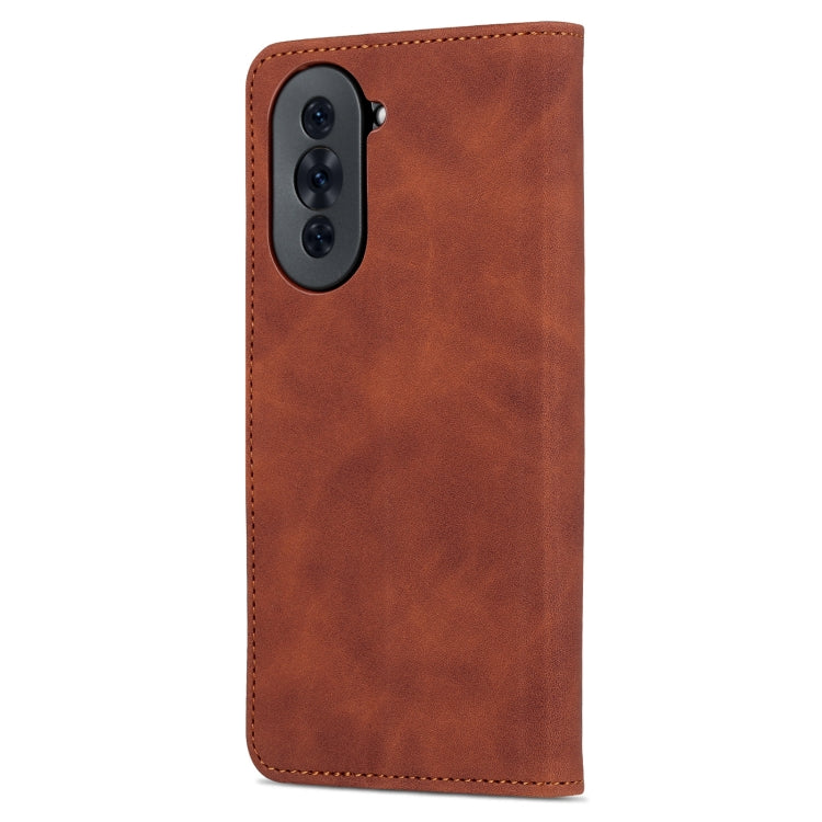 For Huawei nova 10 AZNS Skin Feel Calf Texture Flip Leather Phone Case(Brown) by AZNS