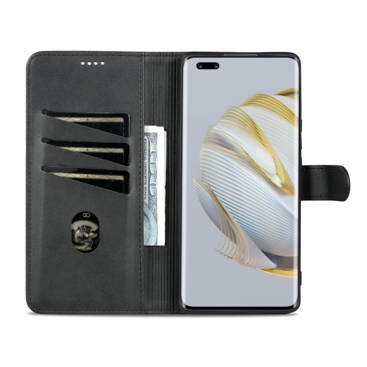 For Huawei nova 10 Pro AZNS Skin Feel Calf Texture Flip Leather Phone Case(Black) by AZNS