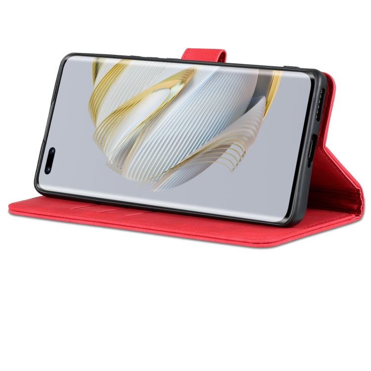 For Huawei nova 10 Pro AZNS Skin Feel Calf Texture Flip Leather Phone Case(Red) by AZNS