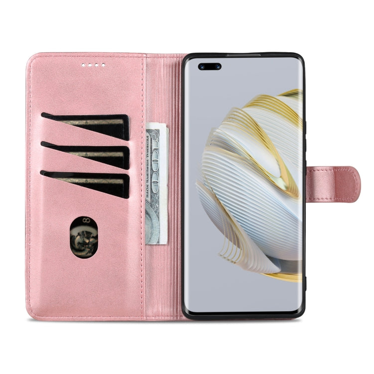 For Huawei nova 10 Pro AZNS Skin Feel Calf Texture Flip Leather Phone Case(Rose Gold) by AZNS