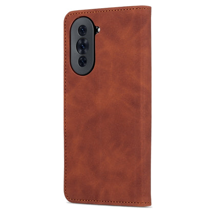 For Huawei nova 10 Pro AZNS Skin Feel Calf Texture Flip Leather Phone Case(Brown) by AZNS