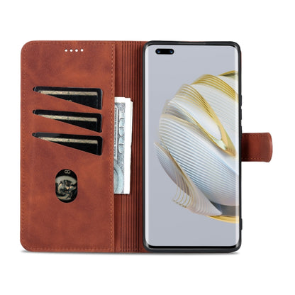 For Huawei nova 10 Pro AZNS Skin Feel Calf Texture Flip Leather Phone Case(Brown) by AZNS
