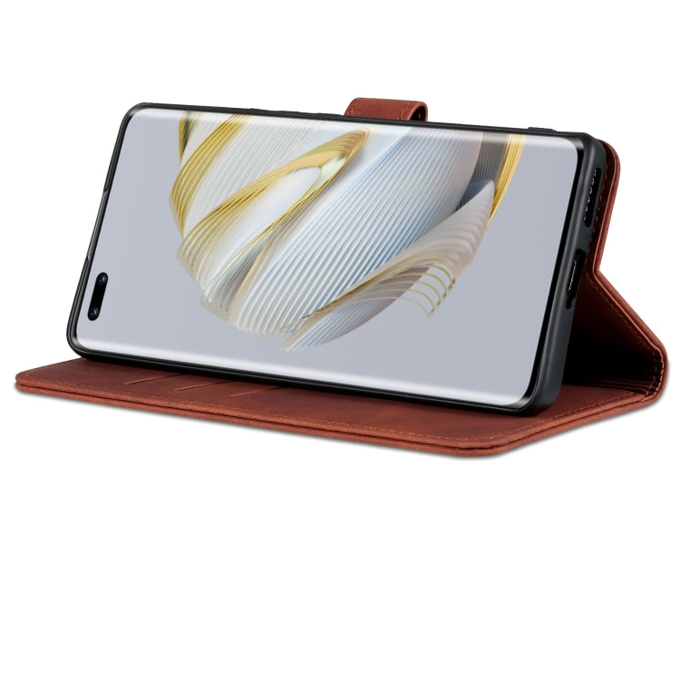For Huawei nova 10 Pro AZNS Skin Feel Calf Texture Flip Leather Phone Case(Brown) by AZNS