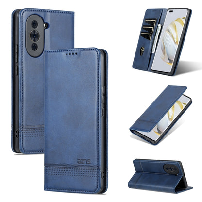 For Huawei nova 10 AZNS Magnetic Calf Texture Flip Leather Phone Case(Dark Blue) by AZNS