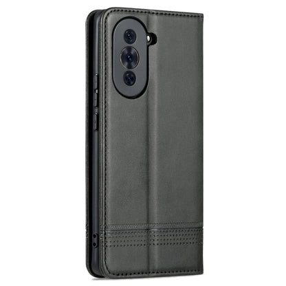 For Huawei nova 10 Pro AZNS Magnetic Calf Texture Flip Leather Phone Case(Black) by AZNS