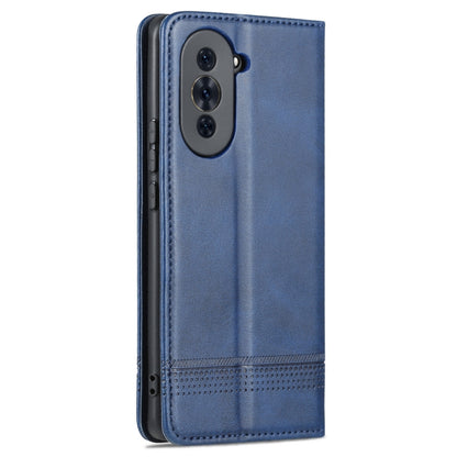 For Huawei nova 10 Pro AZNS Magnetic Calf Texture Flip Leather Phone Case(Dark Blue) by AZNS
