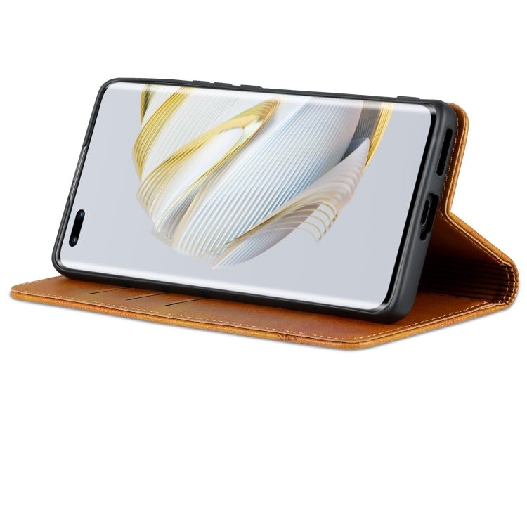 For Huawei nova 10 Pro AZNS Magnetic Calf Texture Flip Leather Phone Case(Light Brown) by AZNS