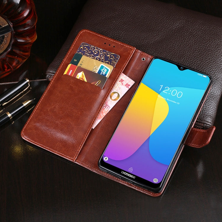 For Doogee X90 idewei Crazy Horse Texture Horizontal Flip Leather Case with Holder & Card Slots & Wallet(Dark Blue) by idewei