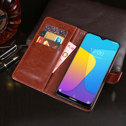 For Doogee X90 idewei Crazy Horse Texture Horizontal Flip Leather Case with Holder & Card Slots & Wallet(Dark Blue) by idewei