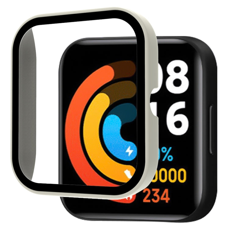 For Xiaomi Haylou Smart Watch 2 LS02 PC+ Toughened Film Fully Enclosed Protective Watch Case(Ivory) by bashfashion