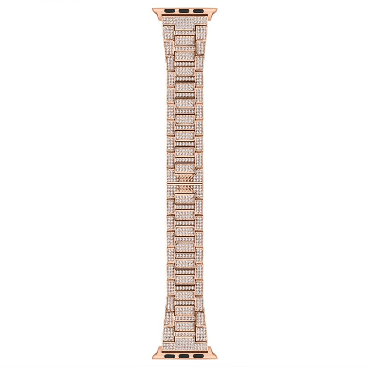 Diamond Metal Watch Band For Apple Watch Series 9&8&7 41mm / SE 3&SE 2&6&SE&5&4 40mm / 3&2&1 38mm(Rose Gold) by bashfashion