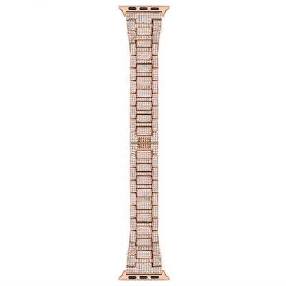 Diamond Metal Watch Band For Apple Watch Series 9&8&7 41mm / SE 3&SE 2&6&SE&5&4 40mm / 3&2&1 38mm(Rose Gold) by bashfashion