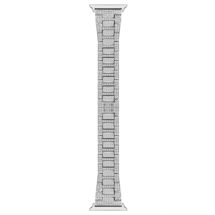 Diamond Metal Watch Band For Apple Watch Series 9&8&7 41mm / SE 3&SE 2&6&SE&5&4 40mm / 3&2&1 38mm(Silver) by bashfashion