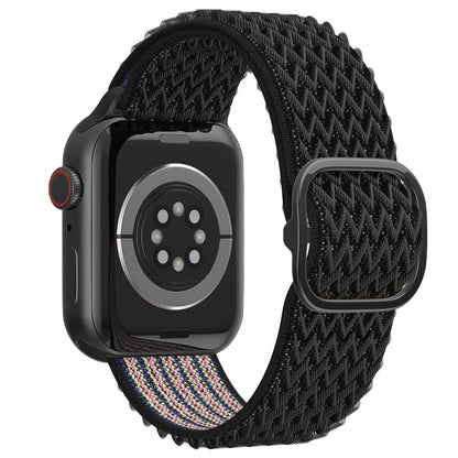 Wave Nylon Watch Band For Apple Watch Ultra 49mm&Watch Ultra 2 49mm / Series 9&8&7 45mm / SE 3&SE 2&6&SE&5&4 44mm / 3&2&1 42mm(Obsidian Black) by bashfashion