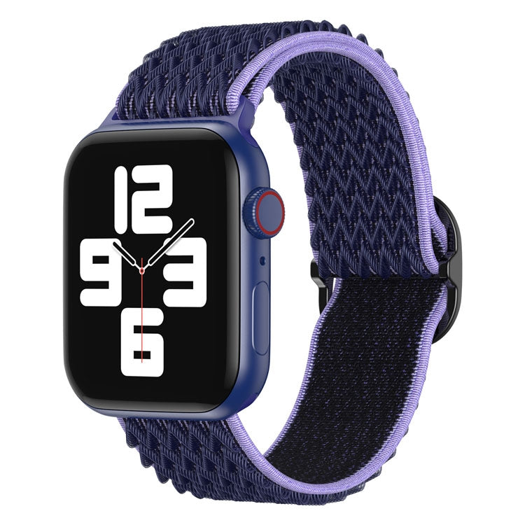 Wave Nylon Watch Band For Apple Watch Ultra 49mm&Watch Ultra 2 49mm / Series 9&8&7 45mm / SE 3&SE 2&6&SE&5&4 44mm / 3&2&1 42mm(Midnight Blue Black) by bashfashion