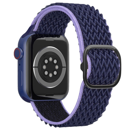 Wave Nylon Watch Band For Apple Watch Ultra 49mm&Watch Ultra 2 49mm / Series 9&8&7 45mm / SE 3&SE 2&6&SE&5&4 44mm / 3&2&1 42mm(Midnight Blue Black) by bashfashion