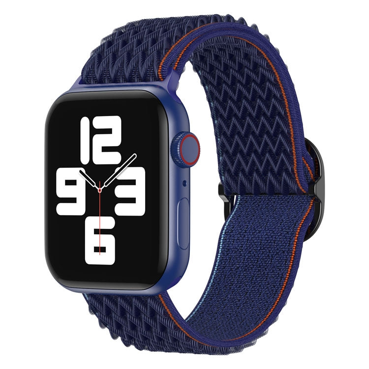 Wave Nylon Watch Band For Apple Watch Ultra 49mm&Watch Ultra 2 49mm / Series 9&8&7 45mm / SE 3&SE 2&6&SE&5&4 44mm / 3&2&1 42mm(Navy Blue) by bashfashion