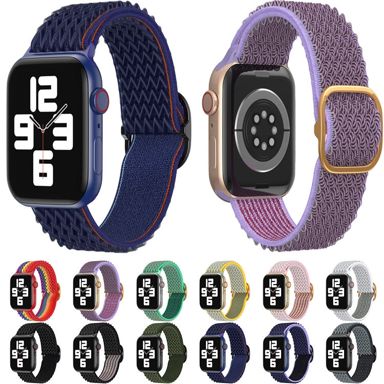 Wave Nylon Watch Band For Apple Watch Ultra 49mm&Watch Ultra 2 49mm / Series 9&8&7 45mm / SE 3&SE 2&6&SE&5&4 44mm / 3&2&1 42mm(Midnight Blue Black) by bashfashion
