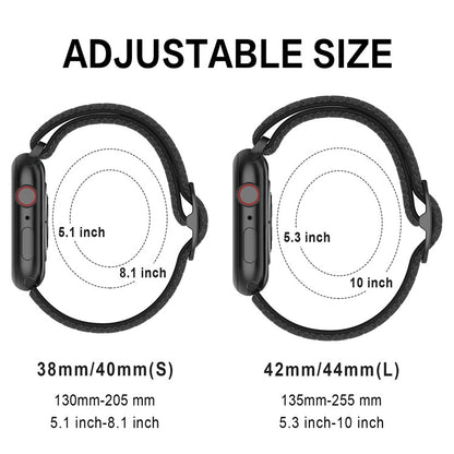 Wave Nylon Watch Band For Apple Watch Ultra 49mm&Watch Ultra 2 49mm / Series 9&8&7 45mm / SE 3&SE 2&6&SE&5&4 44mm / 3&2&1 42mm(Midnight Blue Black) by bashfashion