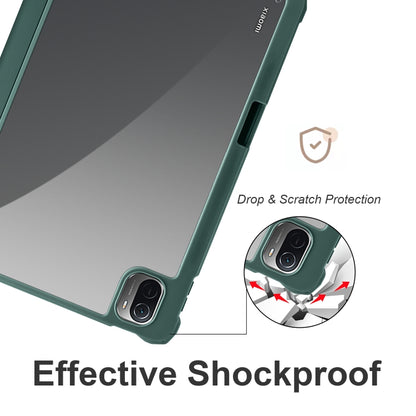 For Xiaomi Pad 5 Acrylic 3-folding Smart Leather Tablet Case(Dark Green) by bashfashion
