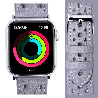 Genuine Leather Woven Watch Strap For Apple Watch Ultra 49mm&Watch Ultra 2 49mm / Series 9&8&7 45mm / SE 3&SE 2&6&SE&5&4 44mm / 3&2&1 42mm(Grey) by bashfashion