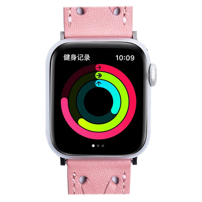 Genuine Leather Woven Watch Strap For Apple Watch Ultra 49mm&Watch Ultra 2 49mm / Series 9&8&7 45mm / SE 3&SE 2&6&SE&5&4 44mm / 3&2&1 42mm(Pink) by bashfashion