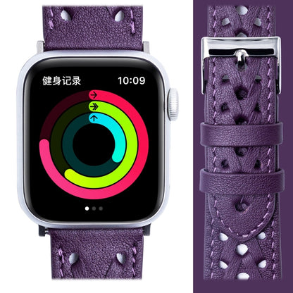 Genuine Leather Woven Watch Strap For Apple Watch Ultra 49mm&Watch Ultra 2 49mm / Series 9&8&7 45mm / SE 3&SE 2&6&SE&5&4 44mm / 3&2&1 42mm(Purple) by bashfashion