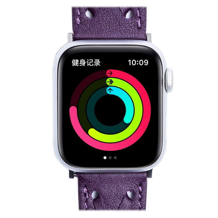 Genuine Leather Woven Watch Strap For Apple Watch Ultra 49mm&Watch Ultra 2 49mm / Series 9&8&7 45mm / SE 3&SE 2&6&SE&5&4 44mm / 3&2&1 42mm(Purple) by bashfashion