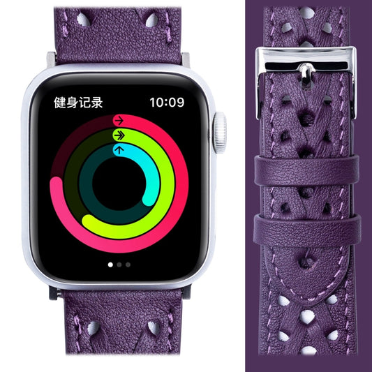 Genuine Leather Woven Watch Strap For Apple Watch Series 9&8&7 41mm / SE 3&SE 2&6&SE&5&4 40mm / 3&2&1 38mm(Purple) by bashfashion