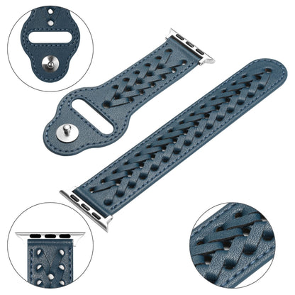 Woven Watch Strap For Apple Watch Ultra 49mm&Watch Ultra 2 49mm / Series 9&8&7 45mm / SE 3&SE 2&6&SE&5&4 44mm / 3&2&1 42mm(Blue) by bashfashion