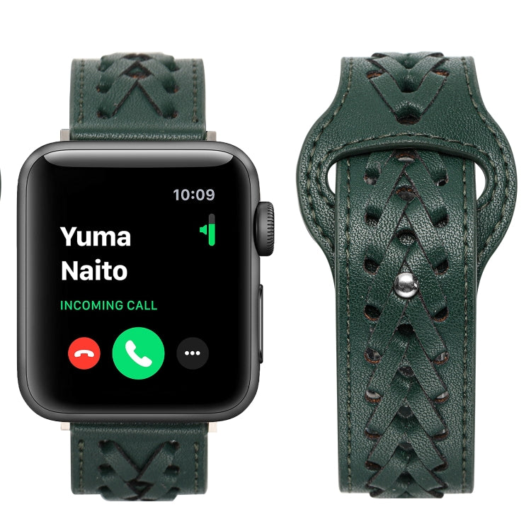 Woven Watch Strap For Apple Watch Ultra 49mm&Watch Ultra 2 49mm / Series 9&8&7 45mm / SE 3&SE 2&6&SE&5&4 44mm / 3&2&1 42mm(Green) by bashfashion