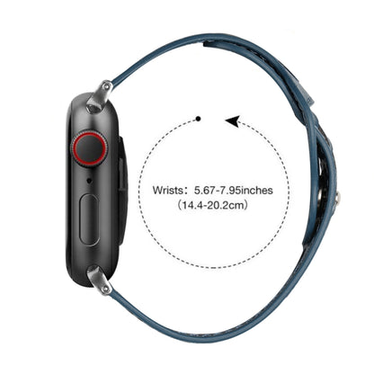 Woven Watch Strap For Apple Watch Series 9&8&7 41mm / SE 3&SE 2&6&SE&5&4 40mm / 3&2&1 38mm(Blue) by bashfashion