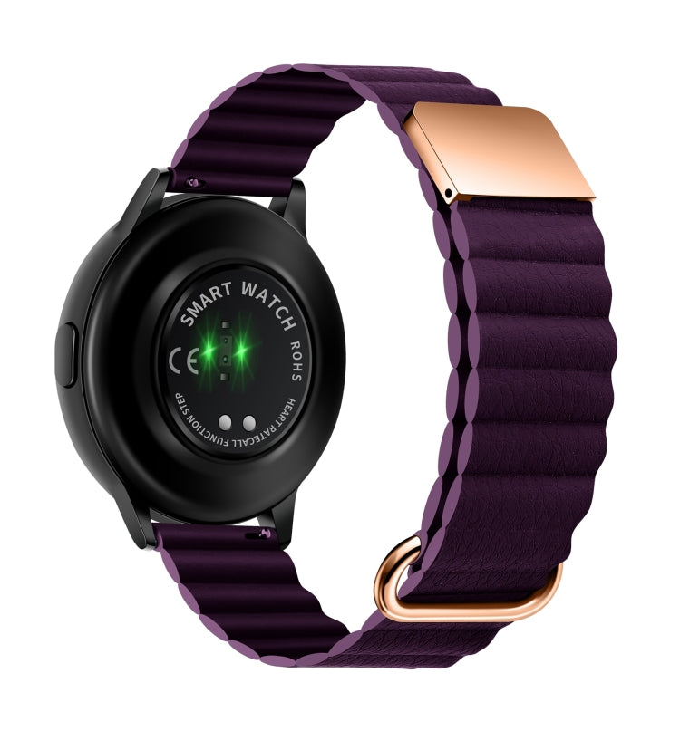 For Samsung Galaxy Watch3 41mm 20mm Magnetic Buckle Leather Watch Band(Crimson Cherry) by bashfashion