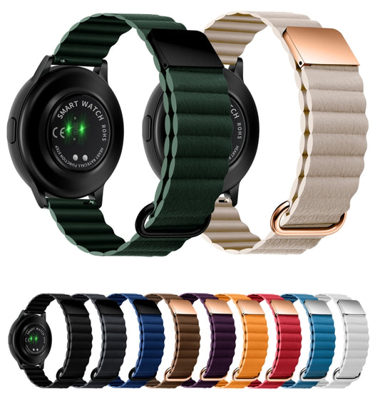 For Samsung Galaxy Watch3 41mm 20mm Magnetic Buckle Leather Watch Band(Orange) by bashfashion