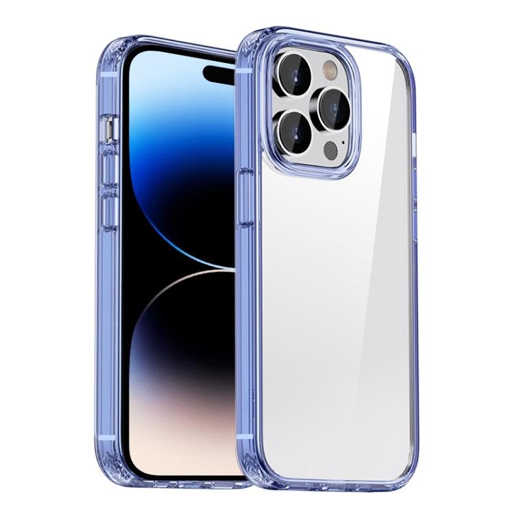For iPhone 14 Pro iPAKY Shockproof PC + TPU Protective Phone Case(Transparent Blue) by iPAKY