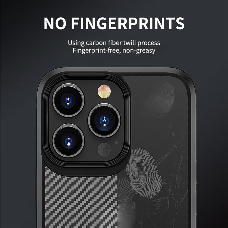 For iPhone 14 Pro Max iPAKY Carbon Fiber Texture Shockproof PC + TPU Protective Phone Case (Black) by iPAKY