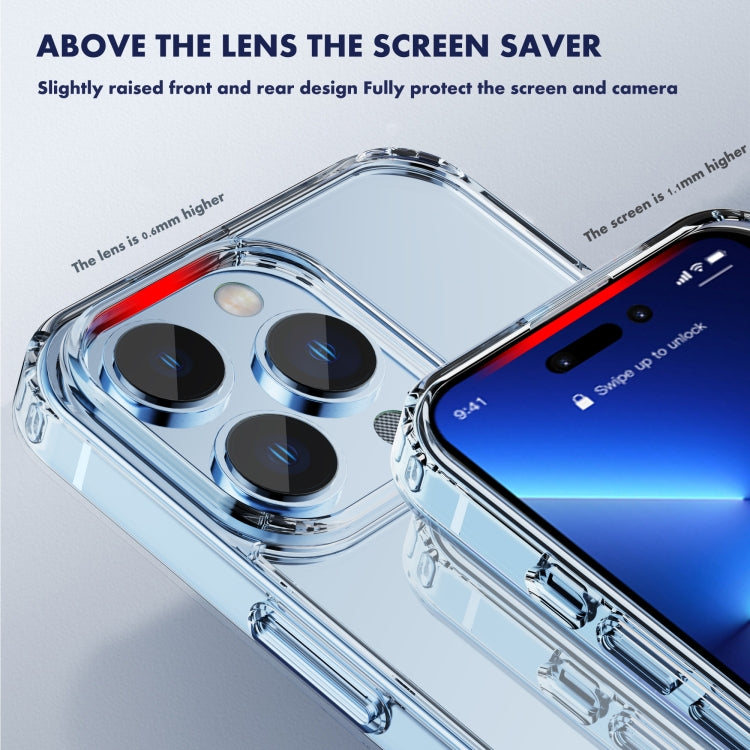 For iPhone 14 Pro iPAKY Shockproof PC + TPU Protective Phone Case(Transparent) by iPAKY