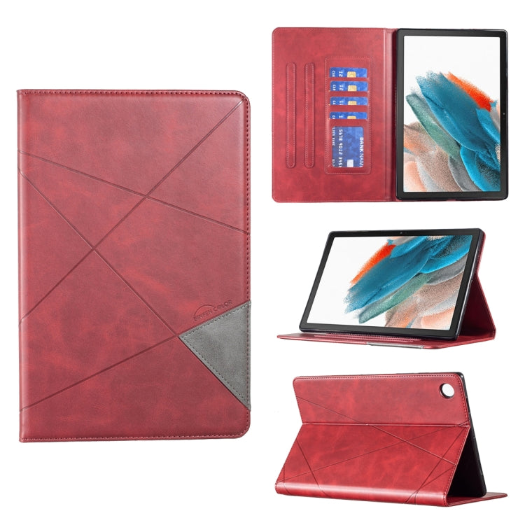 For Samsung Galaxy Tab A8 2022 SM-X200/X205 Prismatic Leather Tablet Case(Red) by bashfashion