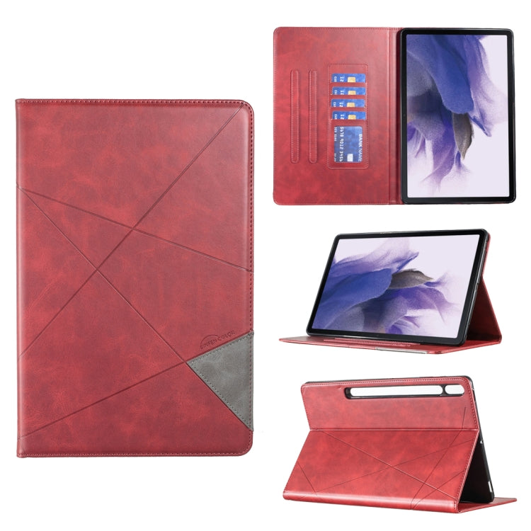 For Samsung Galaxy Tab S8 / Tab S7+ / Tab S7 FE Prismatic Leather Tablet Case(Red) by bashfashion