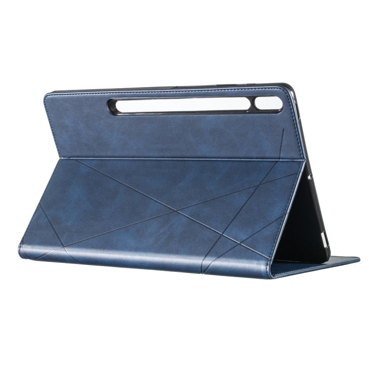 For Samsung Galaxy Tab S8 / Tab S7+ / Tab S7 FE Prismatic Leather Tablet Case(Blue) by bashfashion