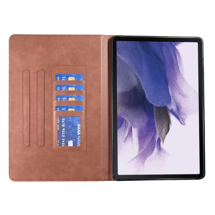 For Samsung Galaxy Tab S8 / Tab S7+ / Tab S7 FE Prismatic Leather Tablet Case(Brown) by bashfashion