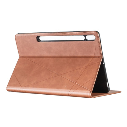 For Samsung Galaxy Tab S8 / Tab S7+ / Tab S7 FE Prismatic Leather Tablet Case(Brown) by bashfashion