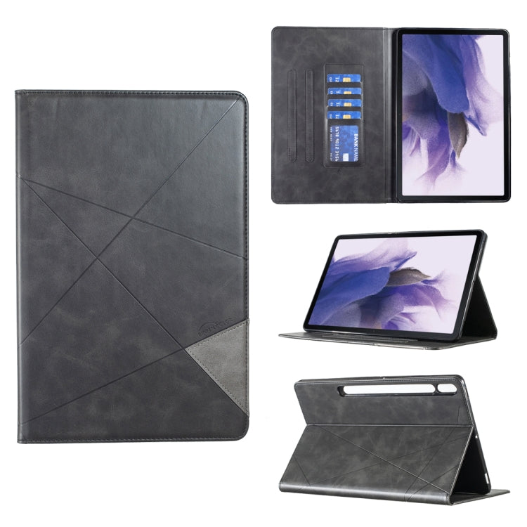 For Samsung Galaxy Tab S8 / Tab S7+ / Tab S7 FE Prismatic Leather Tablet Case(Black) by bashfashion