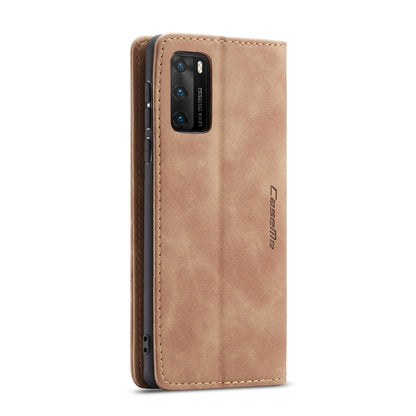 For Huawei P40 CaseMe-013 Multifunctional Horizontal Flip Leather Case with Card Slot & Holder & Wallet(Brown) by CaseMe