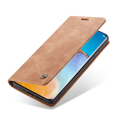 For Huawei P40 CaseMe-013 Multifunctional Horizontal Flip Leather Case with Card Slot & Holder & Wallet(Brown) by CaseMe
