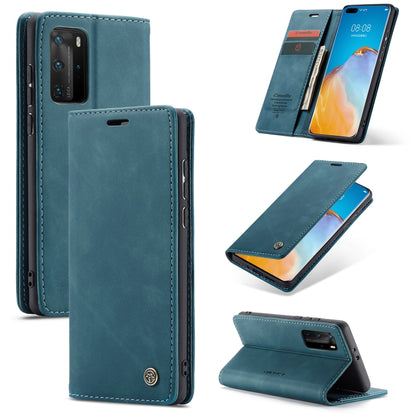 For Huawei P40 Pro CaseMe-013 Multifunctional Horizontal Flip Leather Case with Card Slot & Holder & Wallet(Blue) by CaseMe