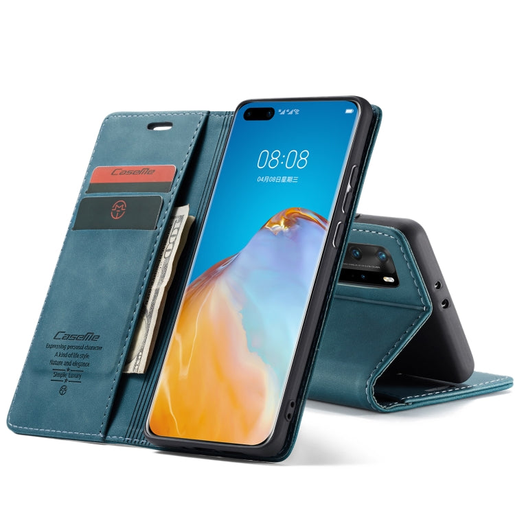 For Huawei P40 Pro CaseMe-013 Multifunctional Horizontal Flip Leather Case with Card Slot & Holder & Wallet(Blue) by CaseMe