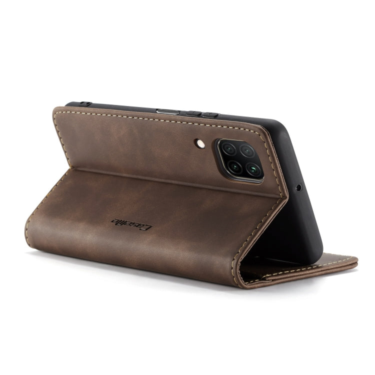 For Huawei P40 Lite CaseMe-013 Multifunctional Horizontal Flip Leather Case with Card Slot & Holder & Wallet(Coffee) by CaseMe